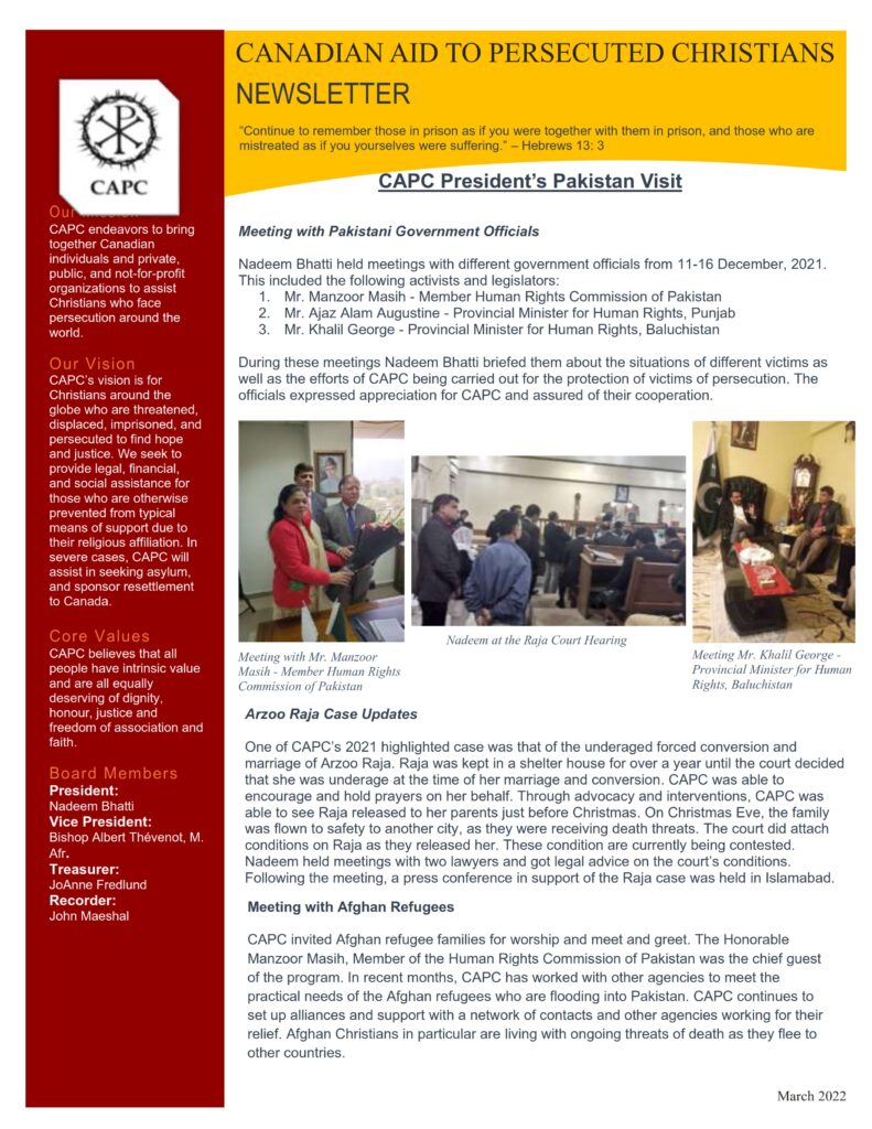 CAPC newsletter March 2022